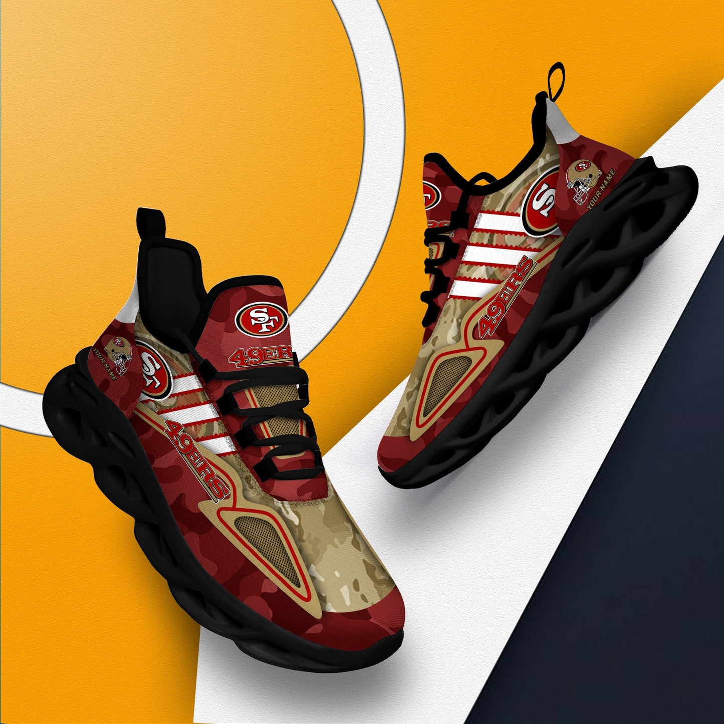 San Francisco 49ers Personalized Yezy Running Sneakers BB259