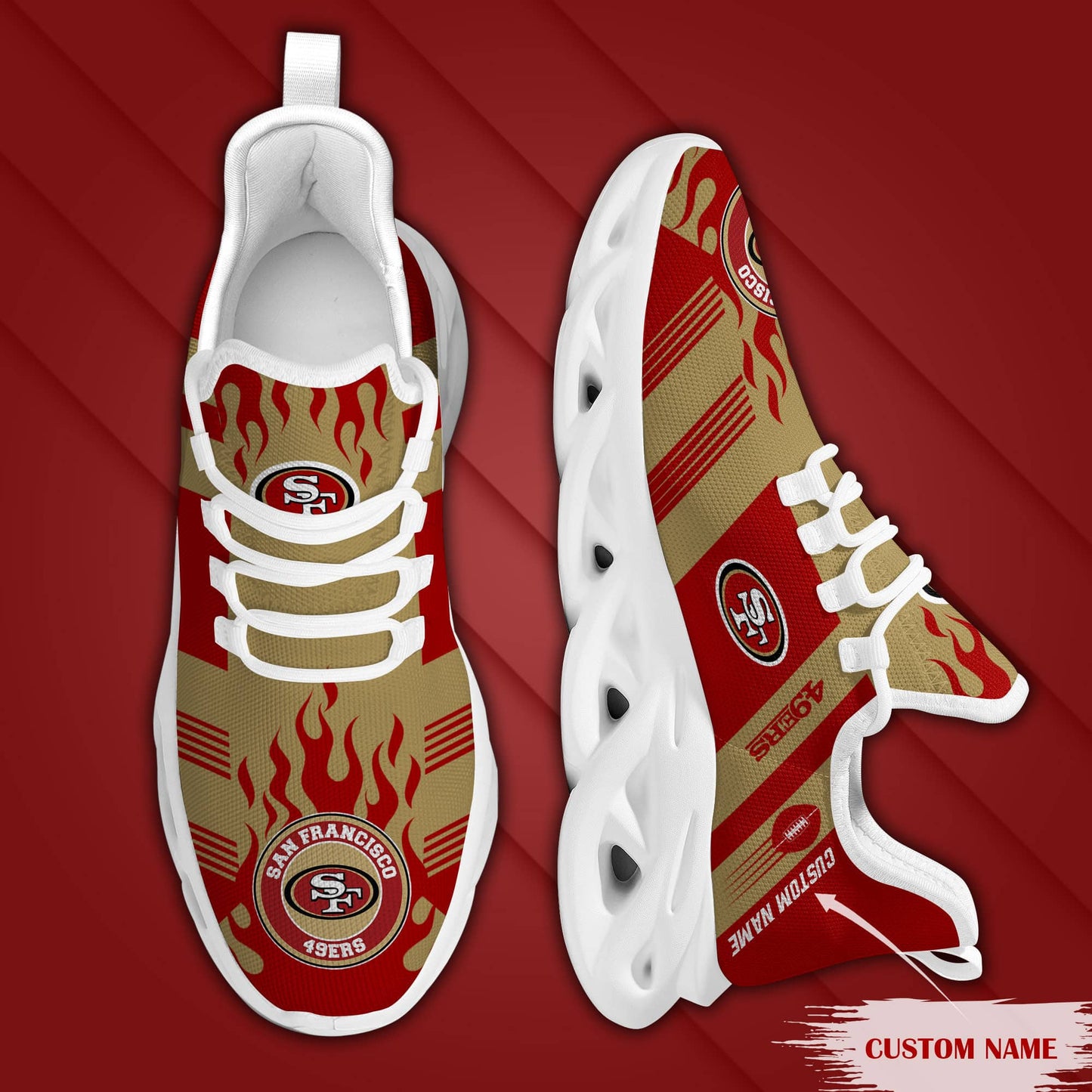 San Francisco 49ers Personalized Yezy Running Sneakers BB582
