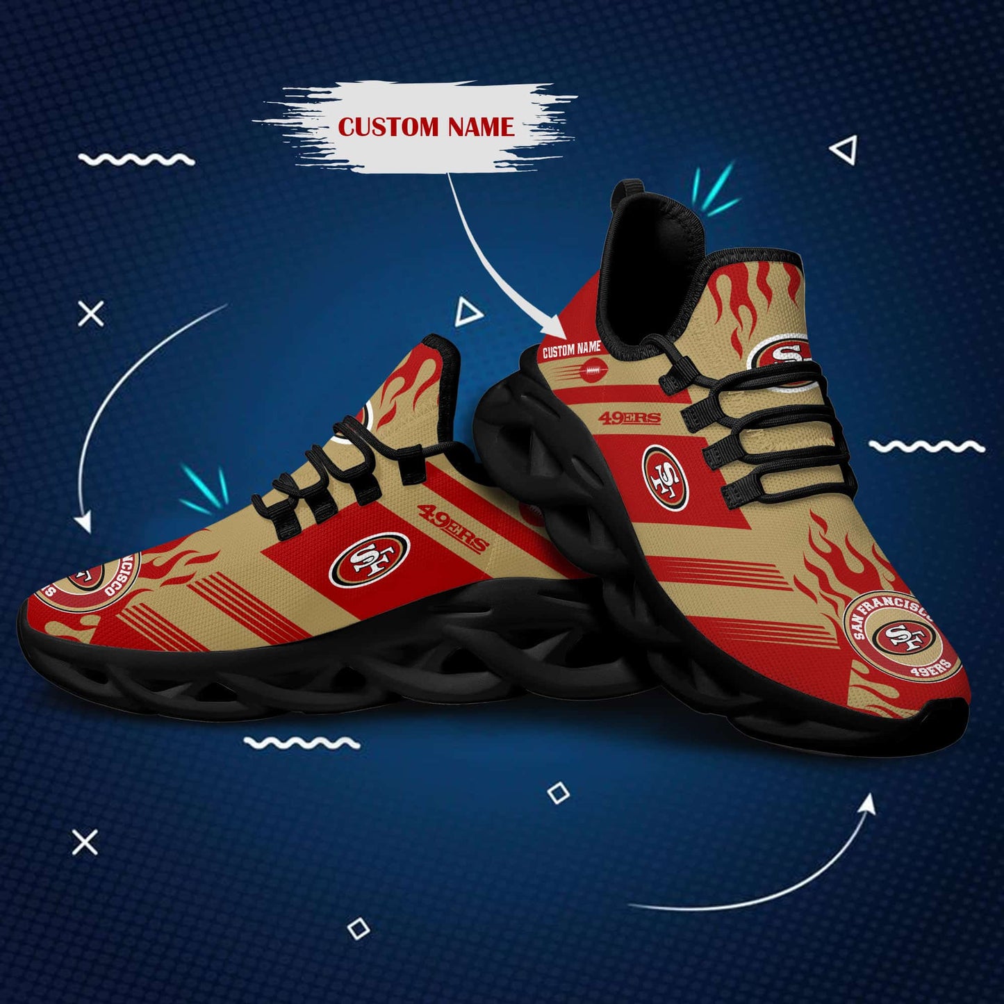 San Francisco 49ers Personalized Yezy Running Sneakers BB582