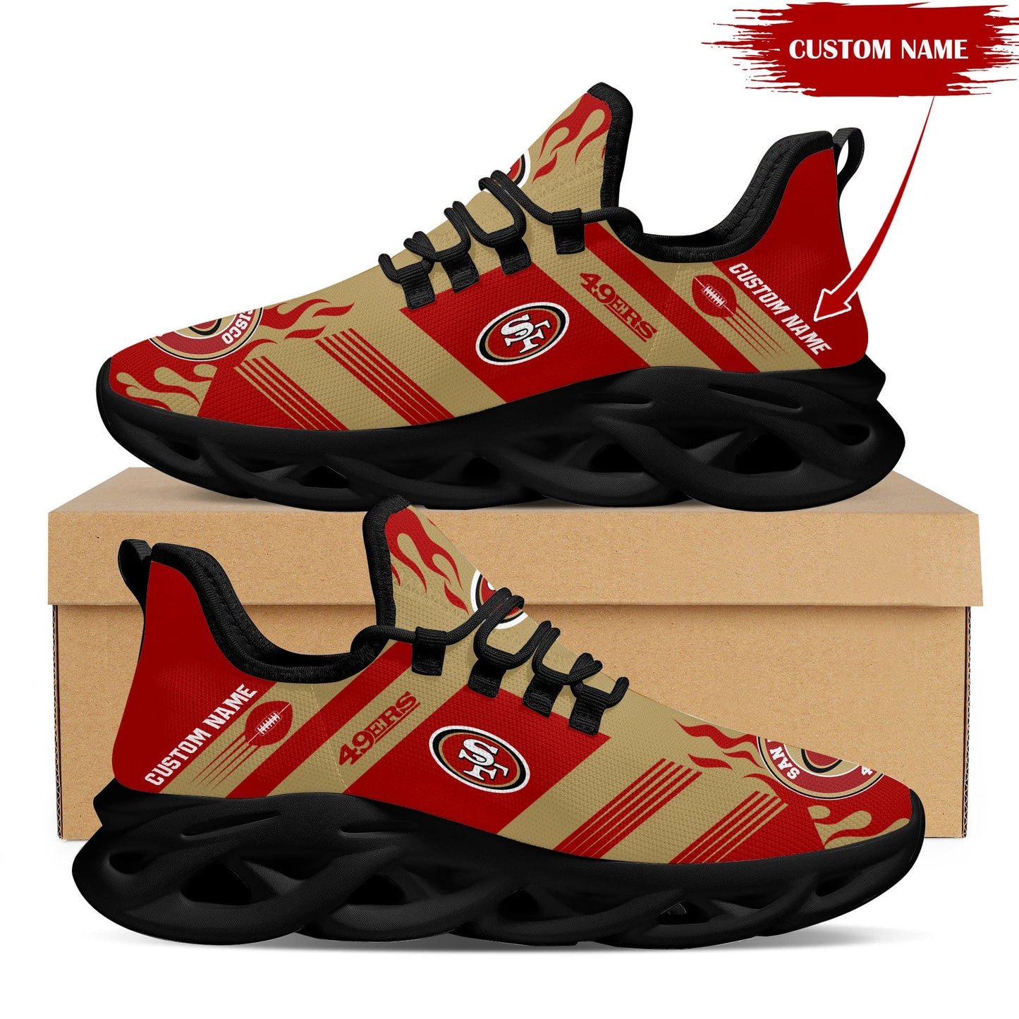 San Francisco 49ers Personalized Yezy Running Sneakers BB582