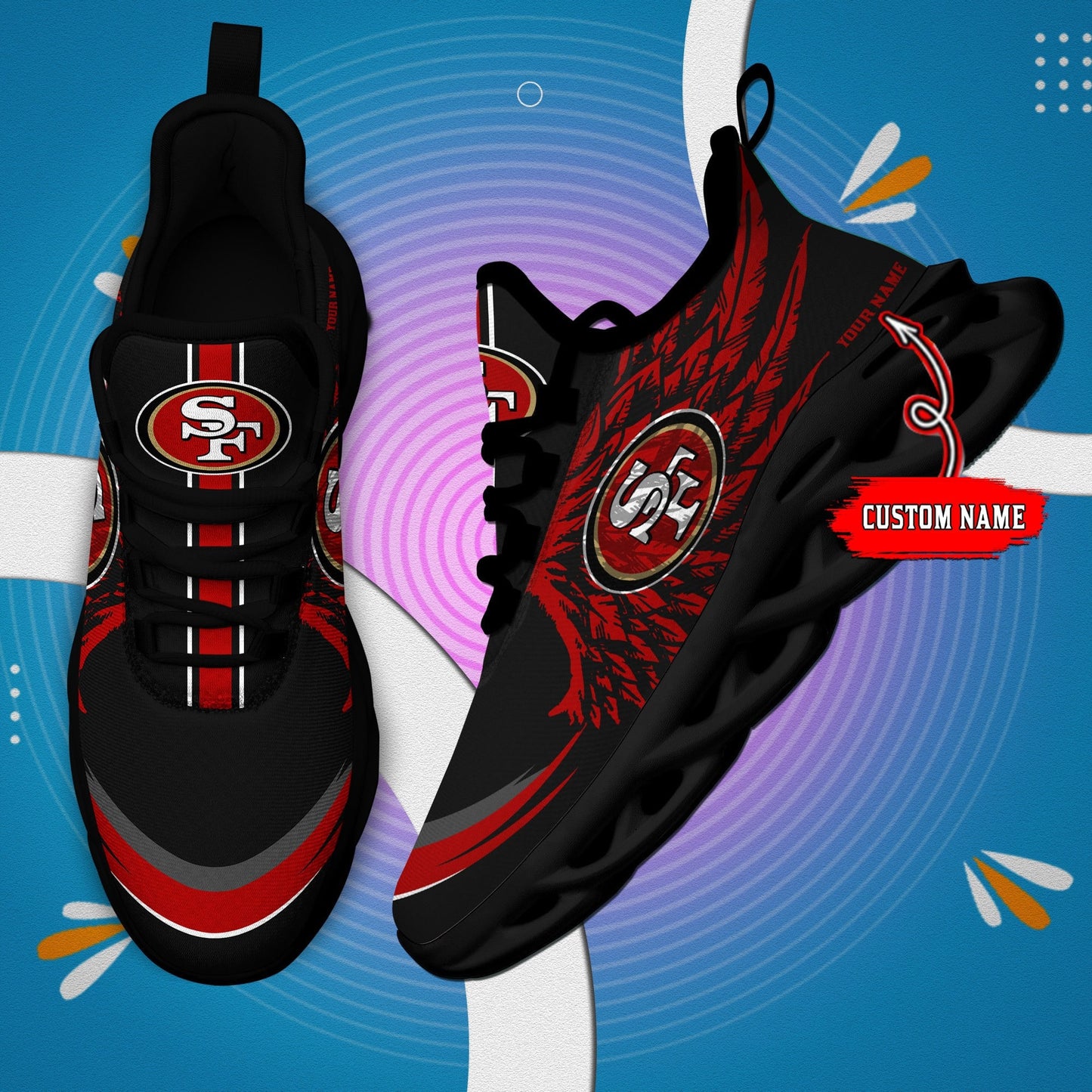 San Francisco 49ers Personalized Yezy Running Sneakers BB681