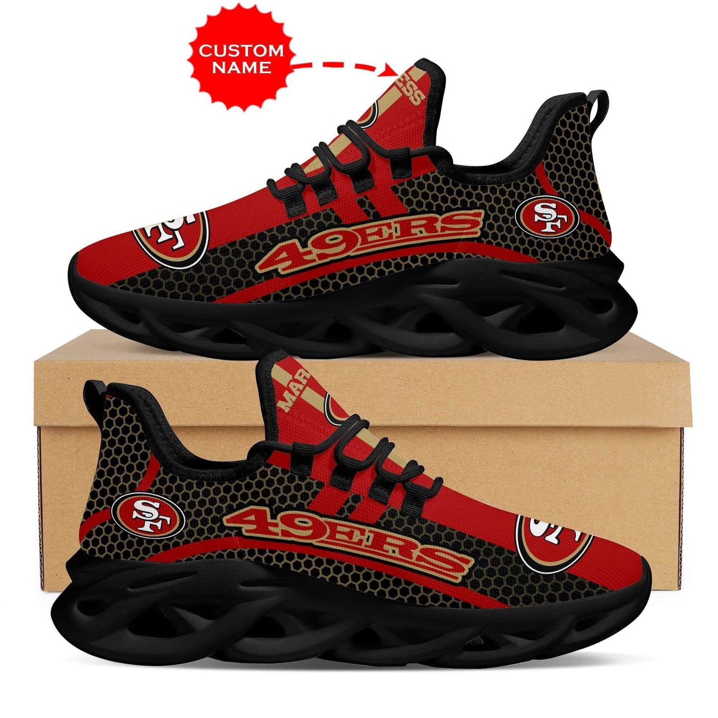 San Francisco 49ers Shoes Clunky Sneakers Luxury NFL Custom name