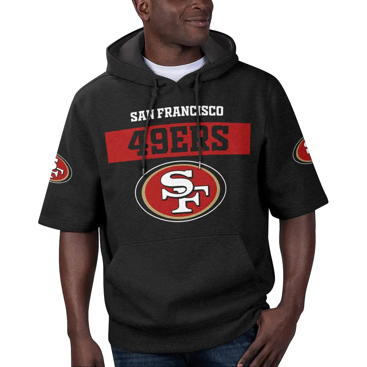 San Francisco 49ers Short Sleeve Hoodie BG07