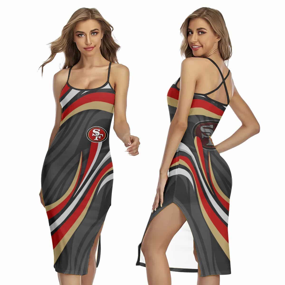 San Francisco 49ers Women’s Back Cross Cami Dress 09