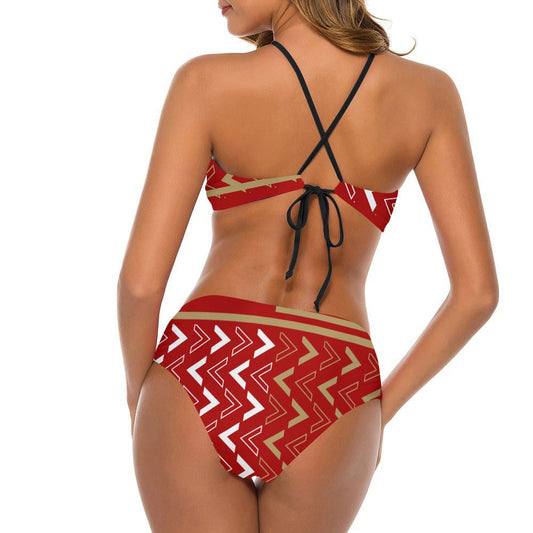 San Francisco 49ers Women’s Cami Keyhole One-piece Swimsuit BG33