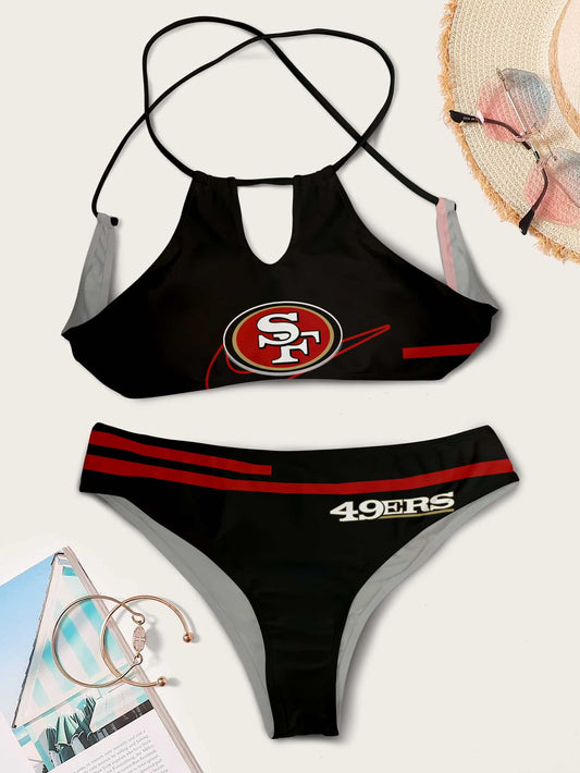 San Francisco 49ers Women’s Cami Keyhole One-piece Swimsuit BG57