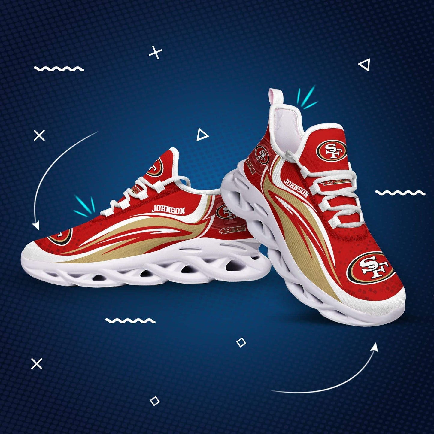 San Francisco 49ers Yezy Running Sneakers 177
