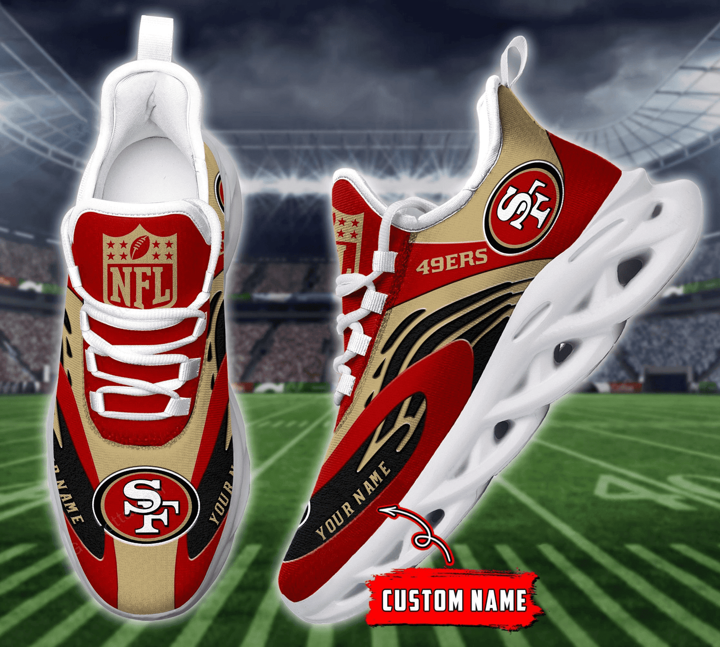 San Francisco 49ers Yezy Running Sneakers 872
