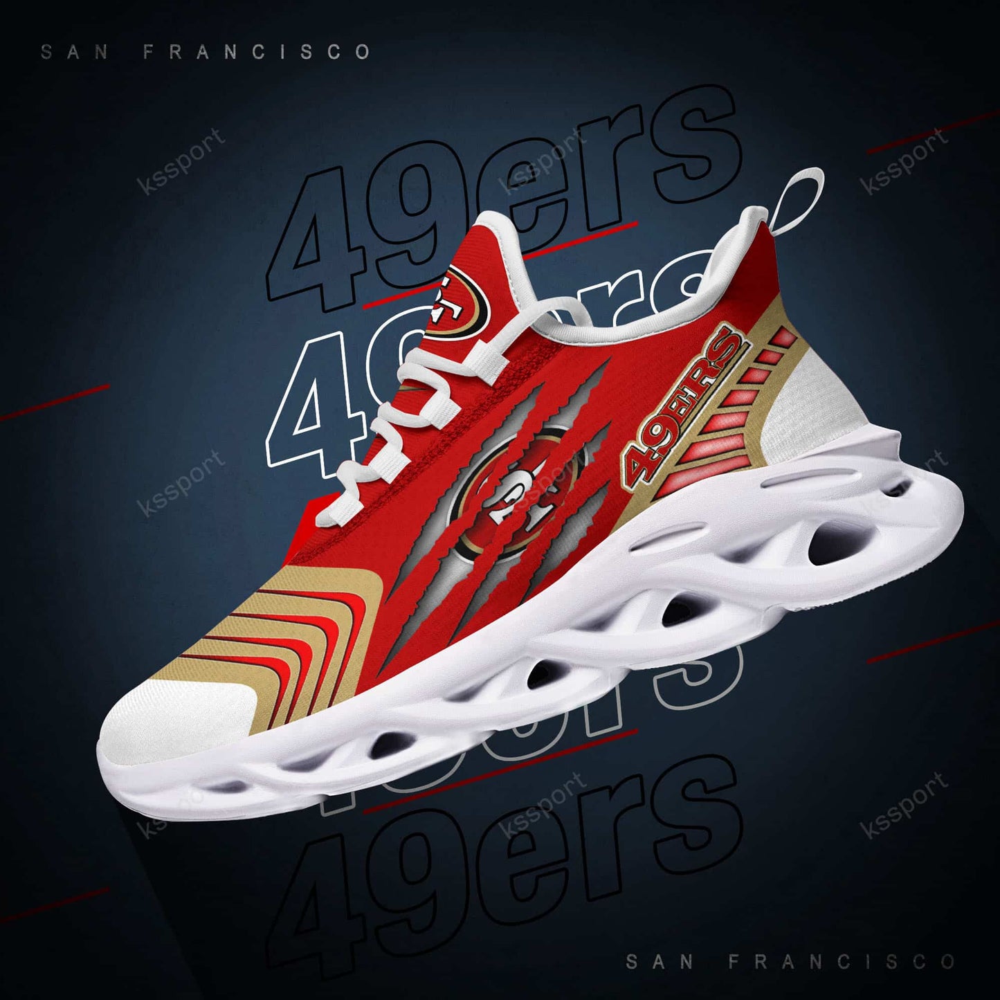 San Francisco 49ers Yezy Running Sneakers BB405