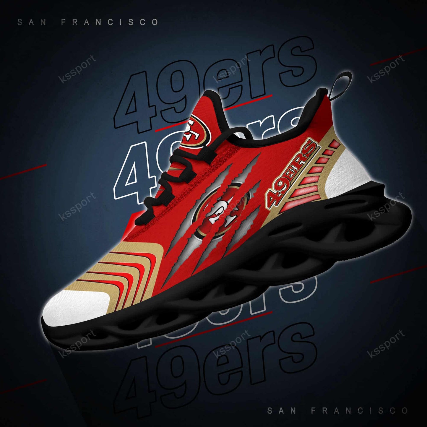 San Francisco 49ers Yezy Running Sneakers BB405