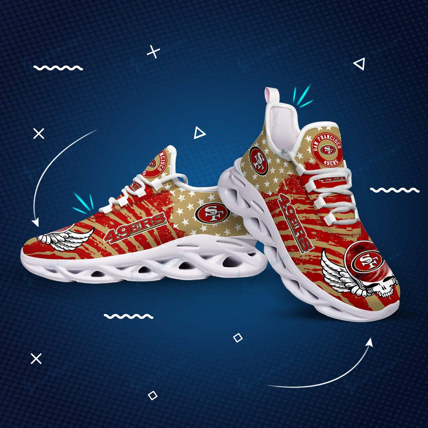 San Francisco 49ers Yezy Running Sneakers BB774