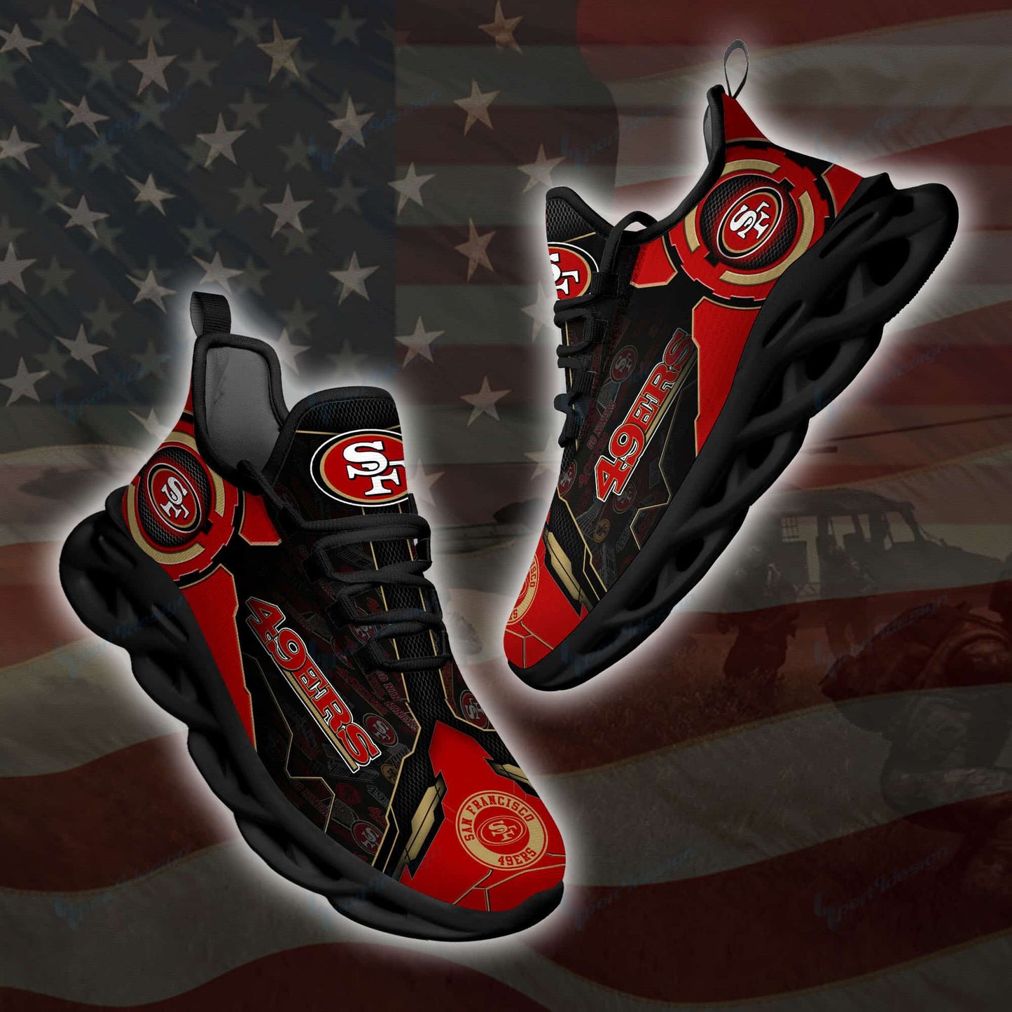 San Francisco 49ers Yezy Running Sneakers SPD31