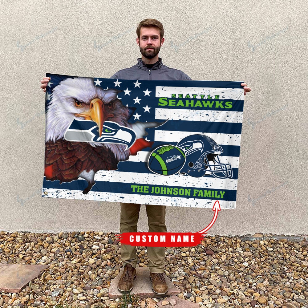 Seattle Seahawks-Flag-Custom Name
