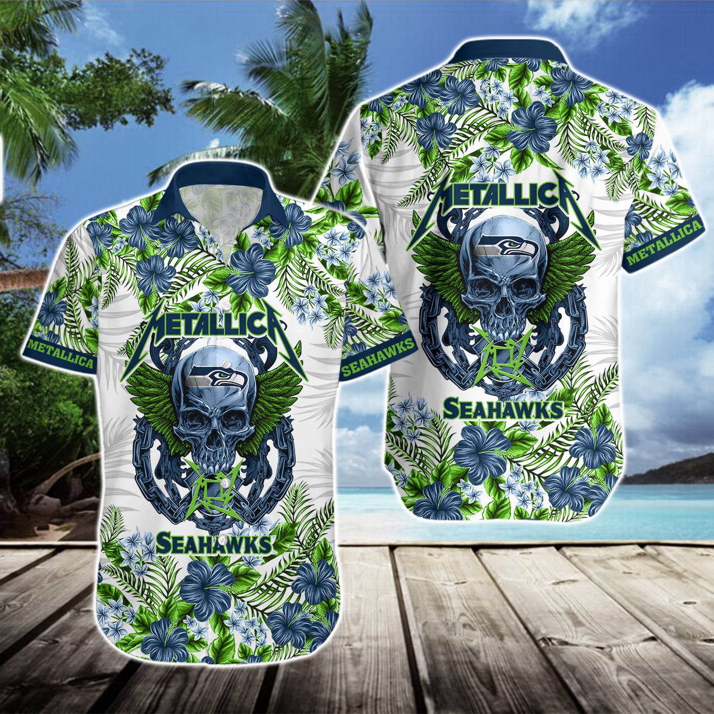 Seattle Seahawks Hawaii Shirt & Shorts BG354