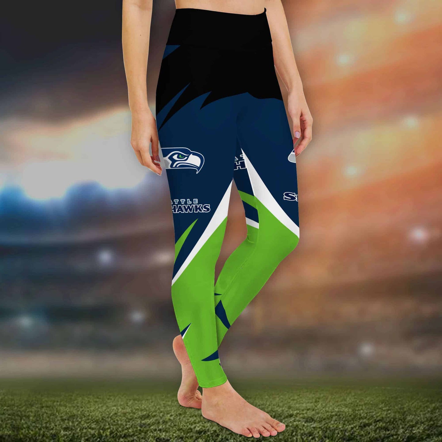 Seattle Seahawks Leggings And Criss Cross Tank Top BG99