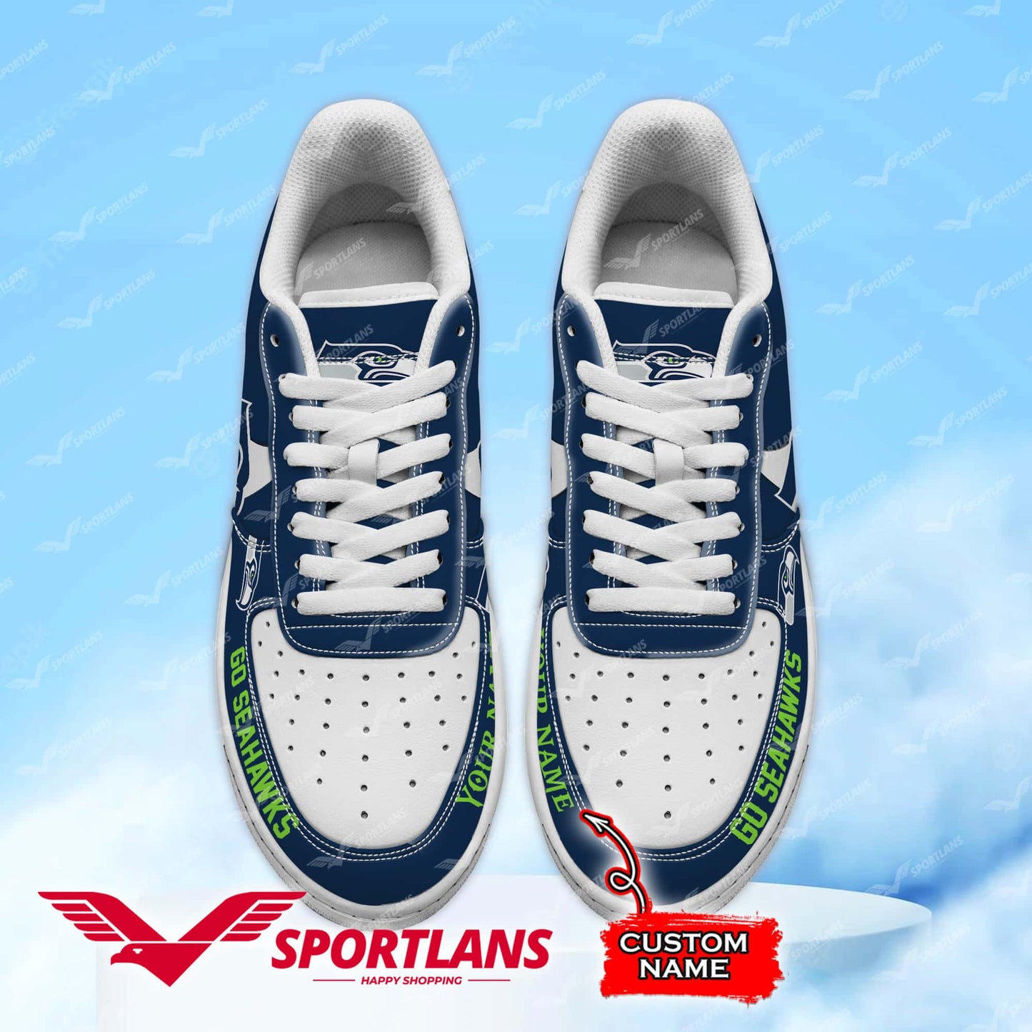 Seattle Seahawks NFL Personalized Air Force 1 Shoes
