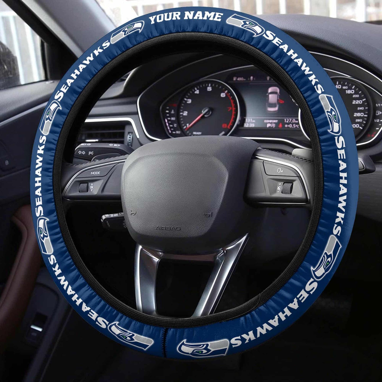 Seattle Seahawks Personalized 3D Steering Wheel Cover 92