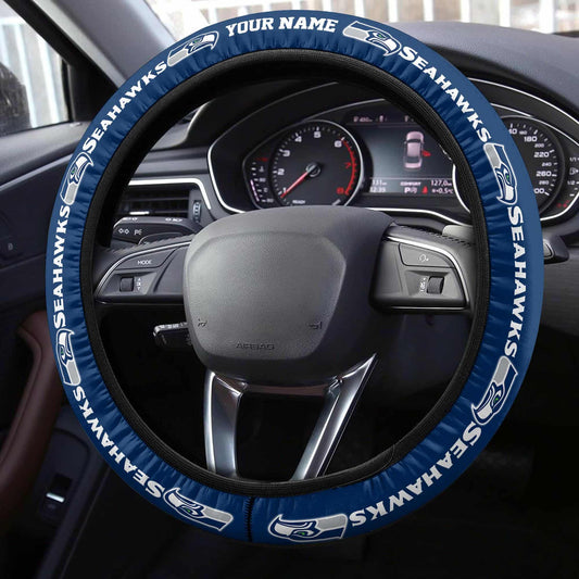 Seattle Seahawks Personalized 3D Steering Wheel Cover 92