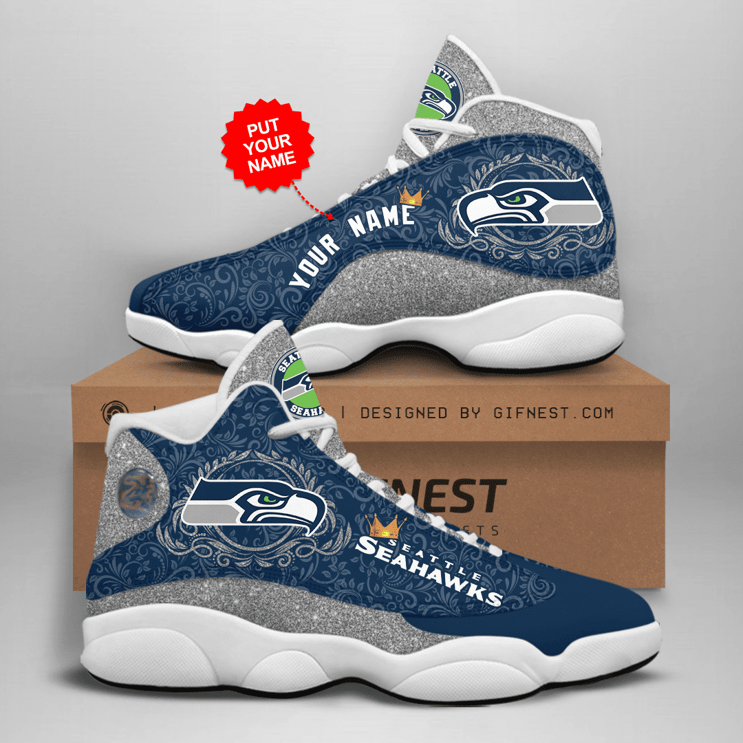 Seattle Seahawks Personalized AJD13 Sneakers 1062