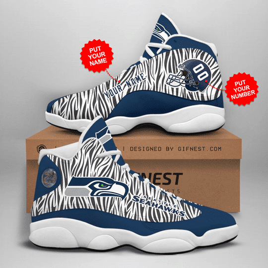 Seattle Seahawks Personalized AJD13 Sneakers 996