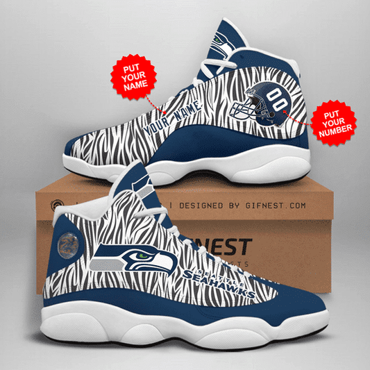 Seattle Seahawks Personalized AJD13 Sneakers 996