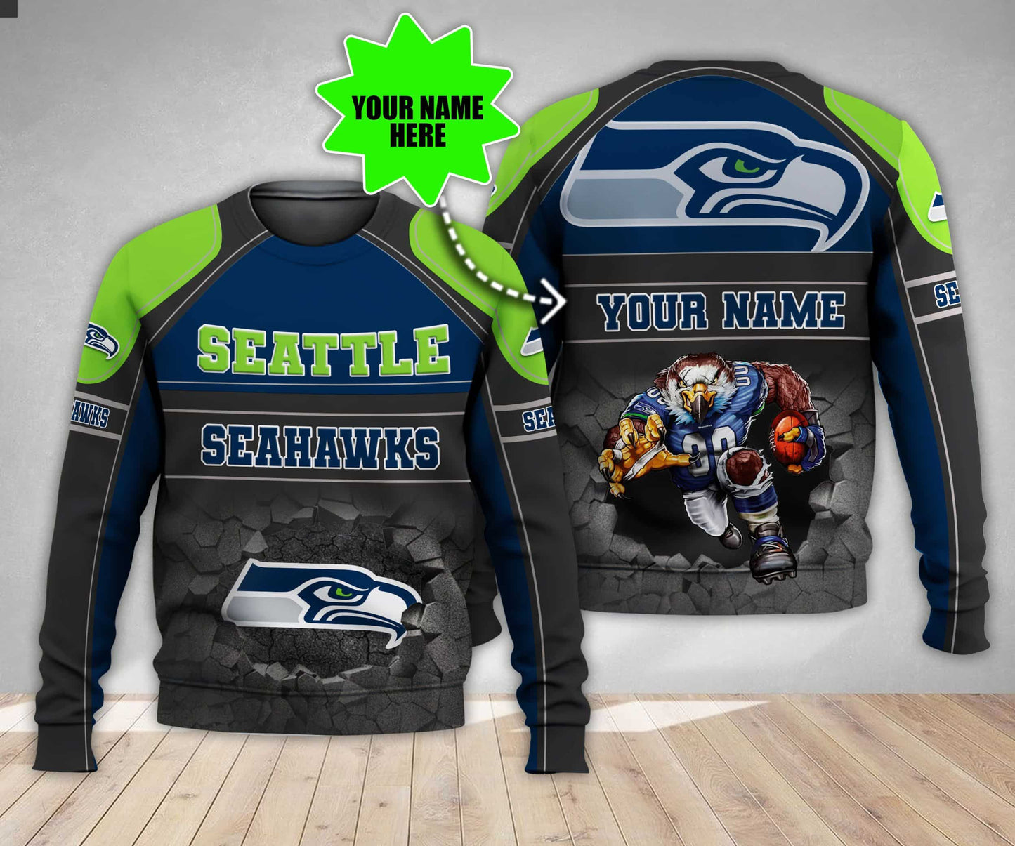 Seattle Seahawks Personalized All Over Printed 565