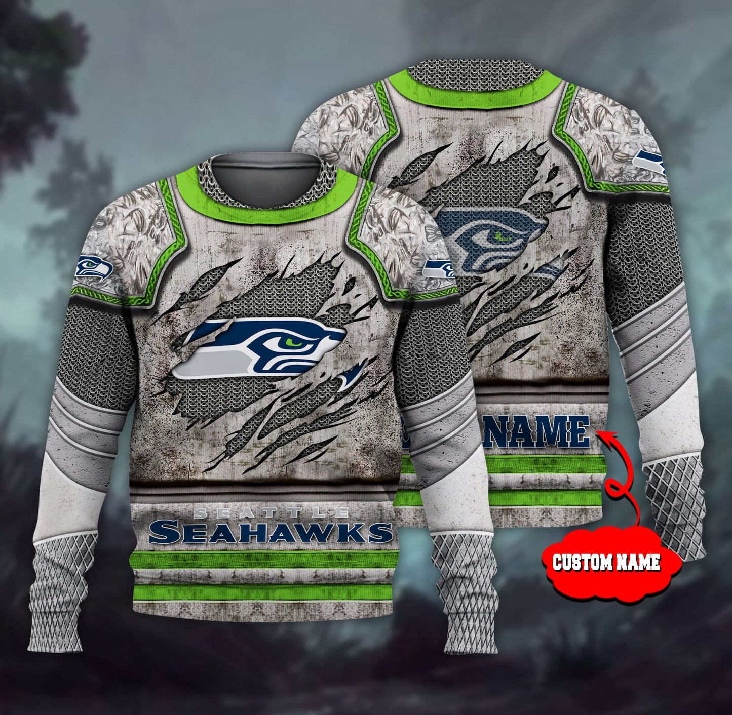 Seattle Seahawks Personalized All Over Printed 600