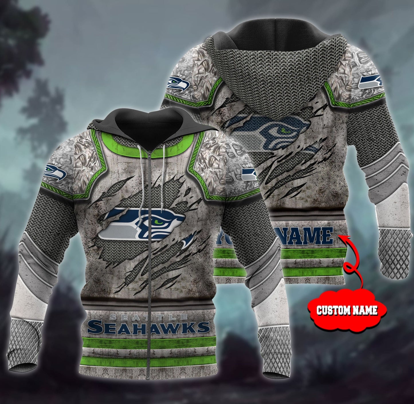 Seattle Seahawks Personalized All Over Printed 600