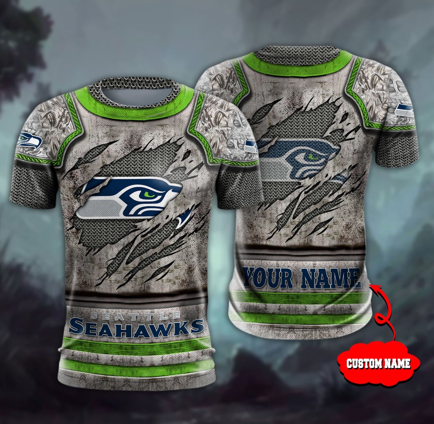 Seattle Seahawks Personalized All Over Printed 600