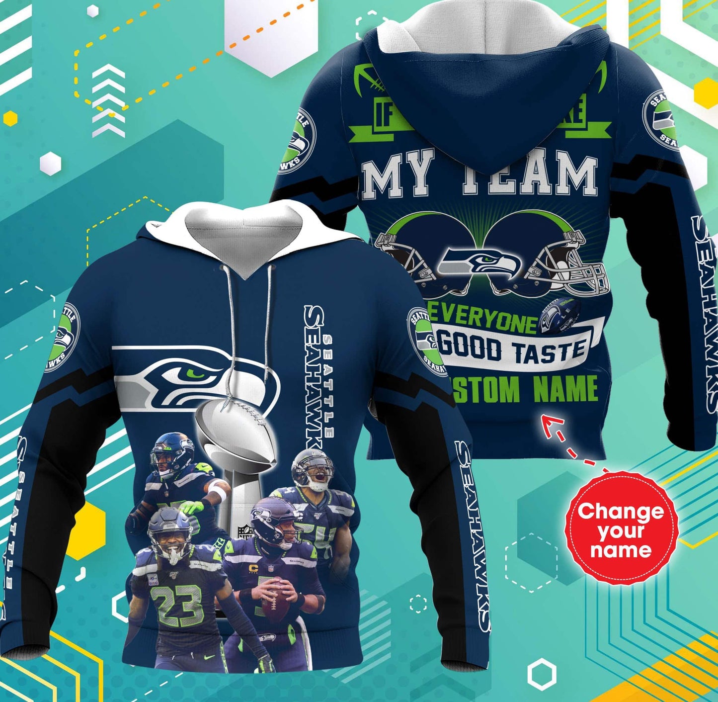 Seattle Seahawks Personalized All Over Printed 624