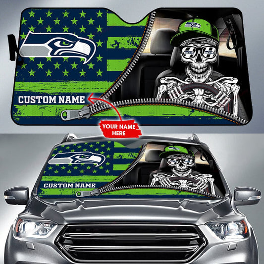 Seattle Seahawks Personalized Auto Sun Shade BG90
