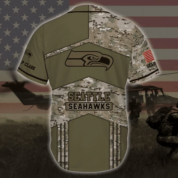 Seattle Seahawks Personalized Baseball Jersey BG116