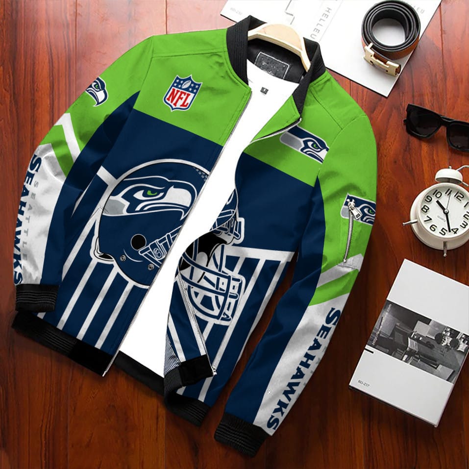 Seattle Seahawks Personalized Bomber Jacket BG578