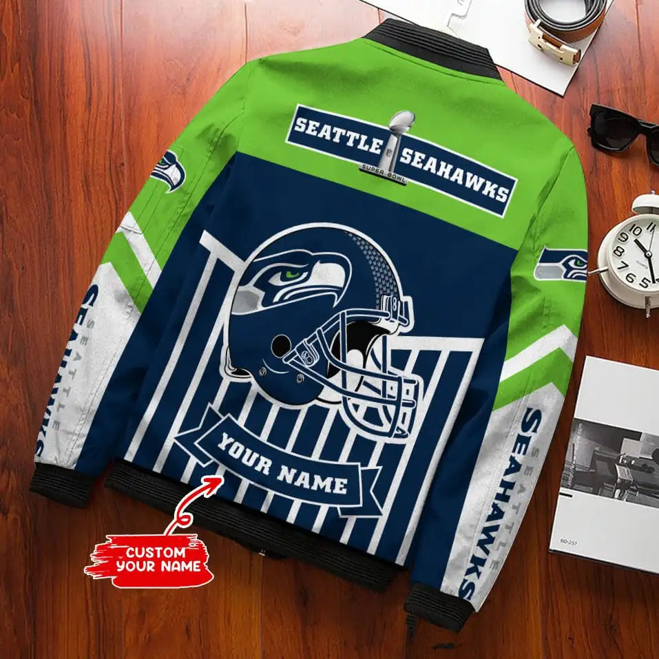 Seattle Seahawks Personalized Bomber Jacket BG578