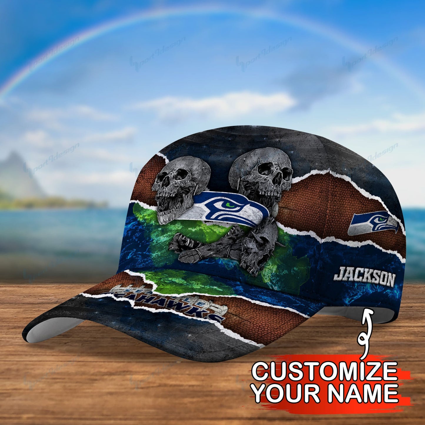 Seattle Seahawks Personalized Classic Cap BG684