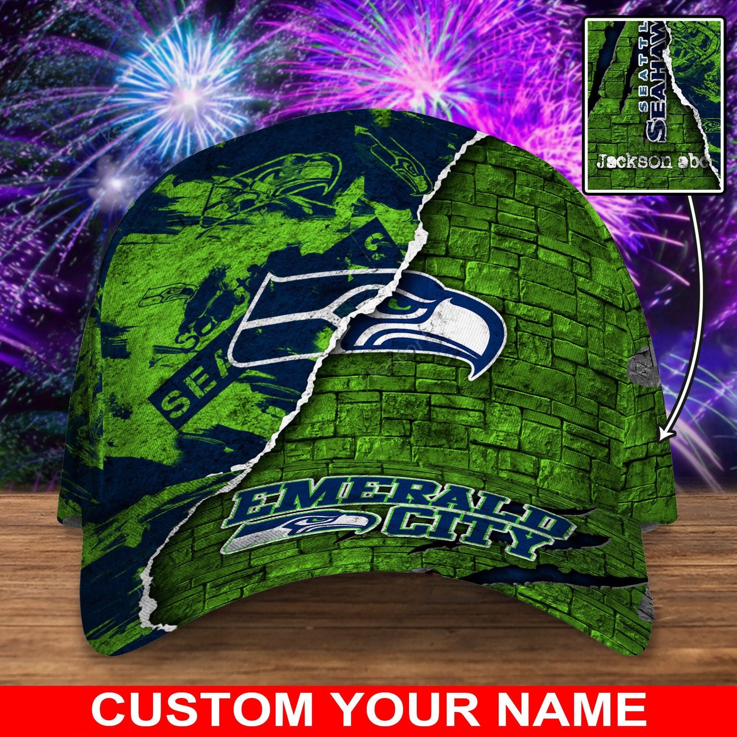 Seattle Seahawks Personalized Classic Cap BG842