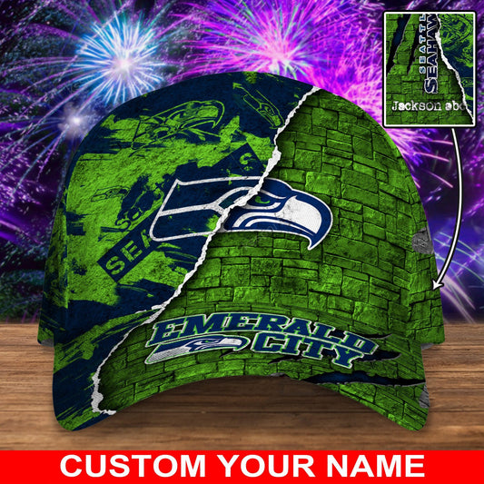 Seattle Seahawks Personalized Classic Cap BG842