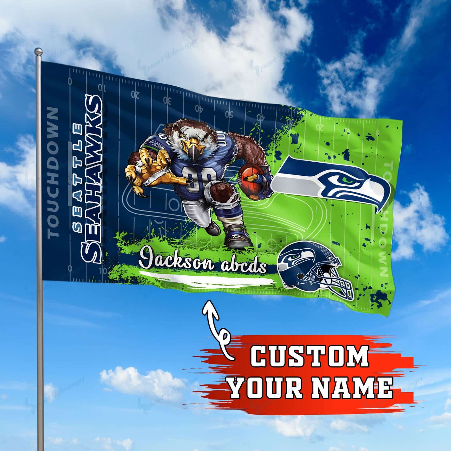Seattle Seahawks Personalized Flag 264