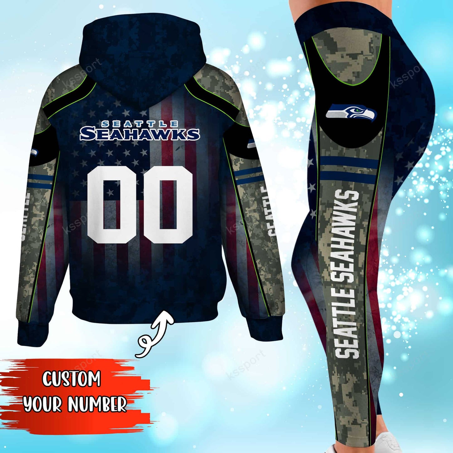 Seattle Seahawks Personalized Leggings And Hoodie BG90