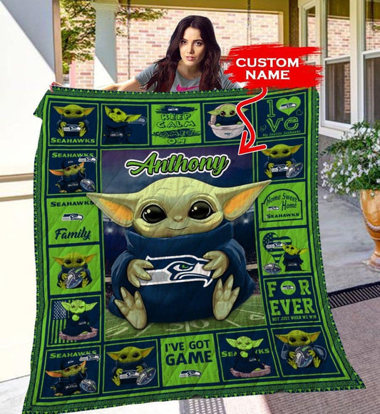 Seattle Seahawks Personalized Premium Quilt BG30