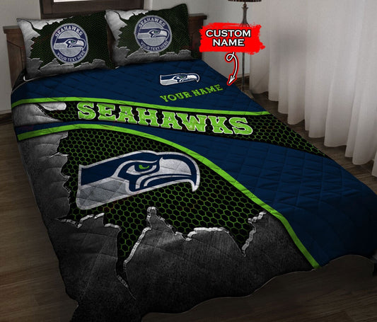 Seattle Seahawks Personalized Quilt Set BG143