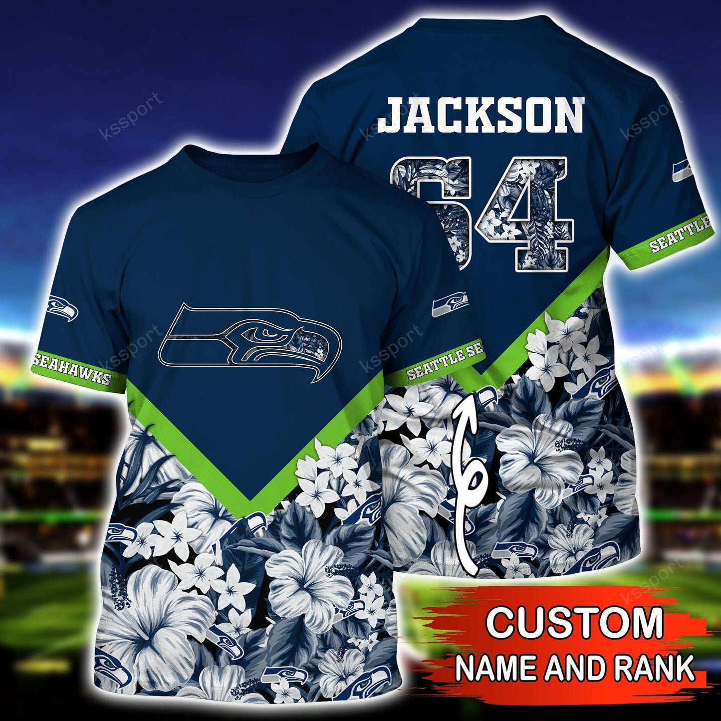 Seattle Seahawks Personalized Shirt and Shorts BG296