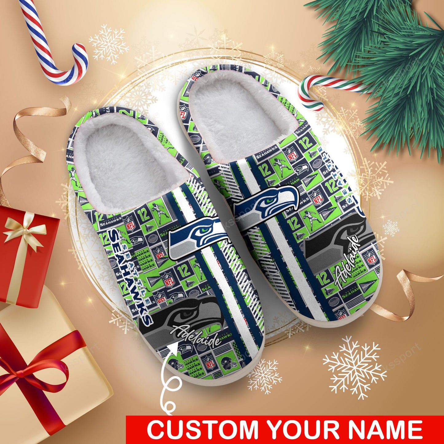 Seattle Seahawks Personalized Slipper BG85