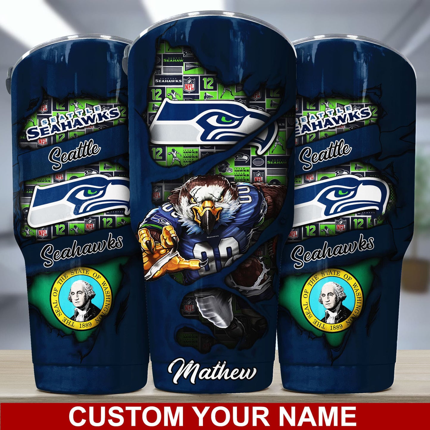 Seattle Seahawks Personalized Tumbler BG248