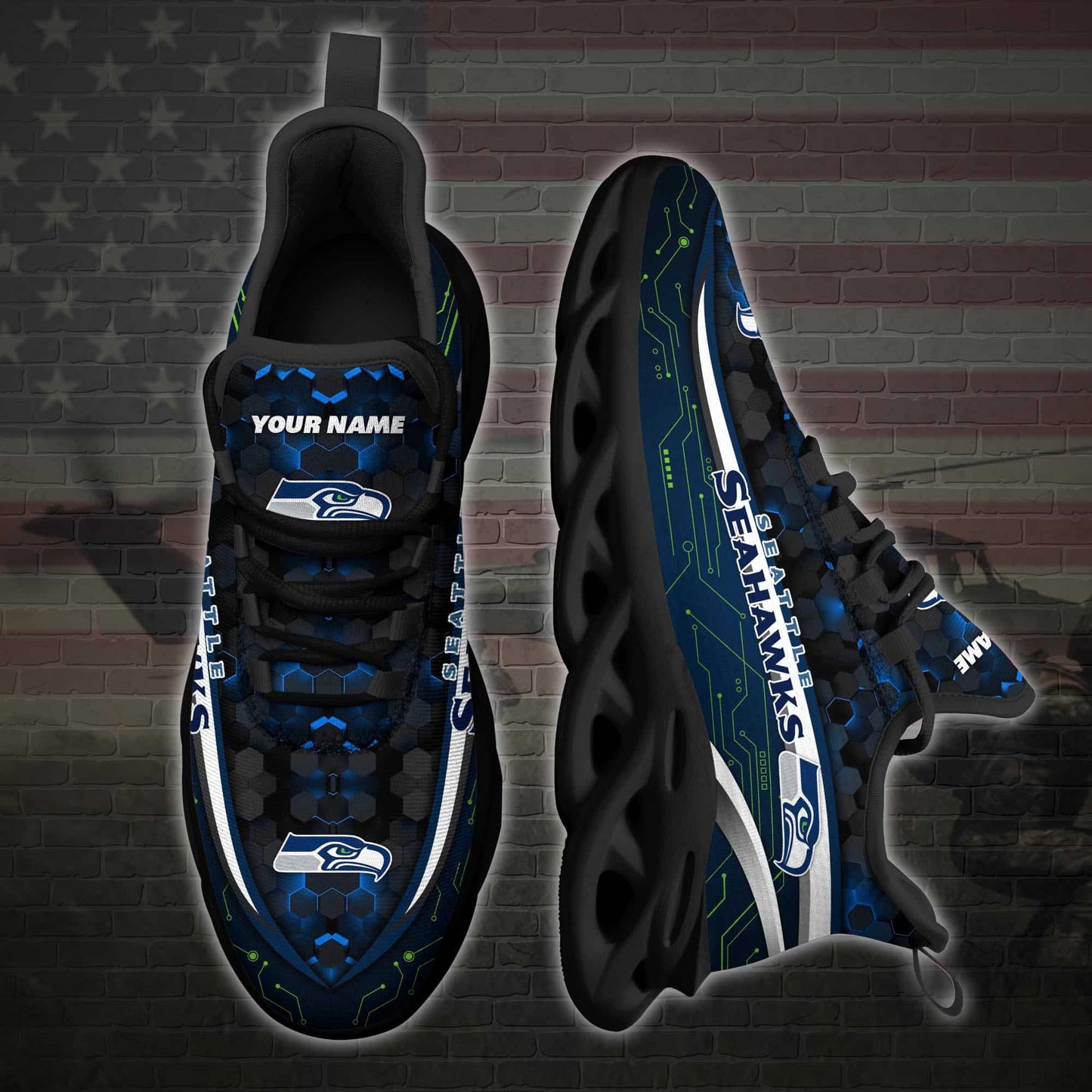 Seattle Seahawks Personalized Yezy Running Sneakers 80