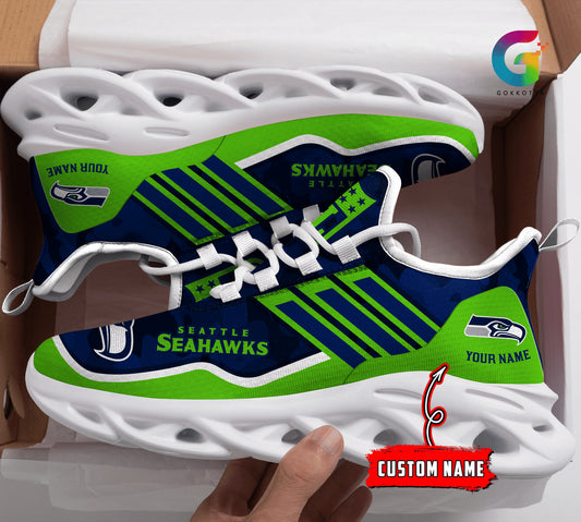 Seattle Seahawks Personalized Yezy Running Sneakers BG305