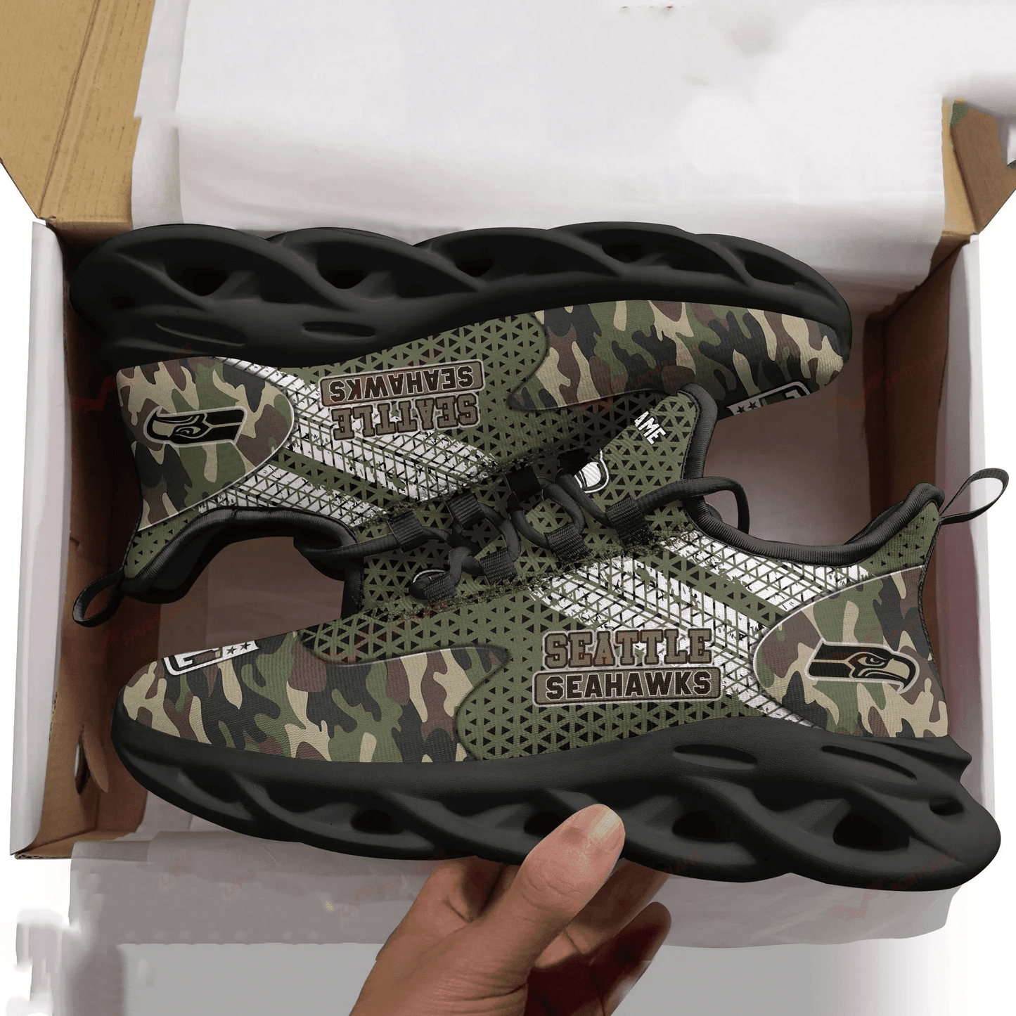 Seattle Seahawks Personalized Yezy Running Sneakers SPD618
