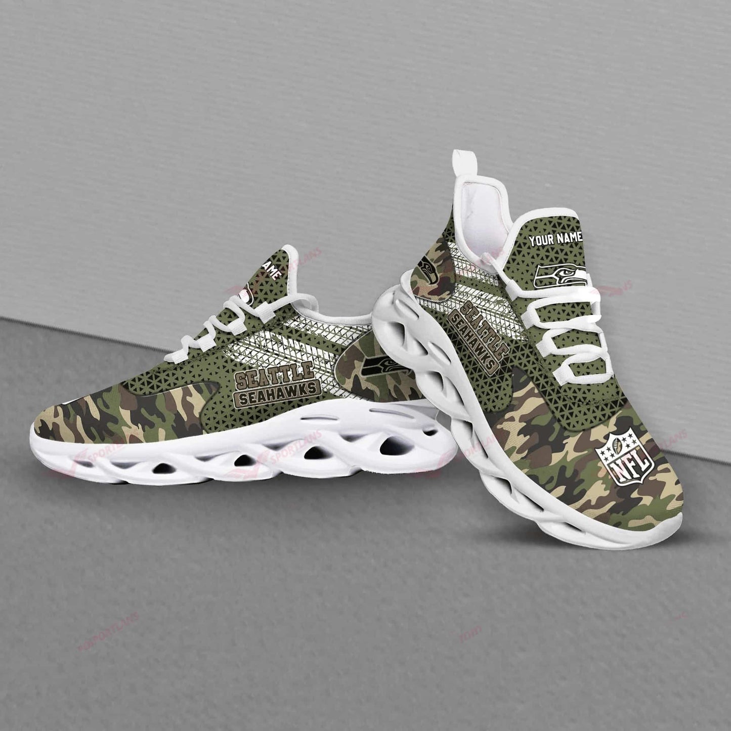 Seattle Seahawks Personalized Yezy Running Sneakers SPD618