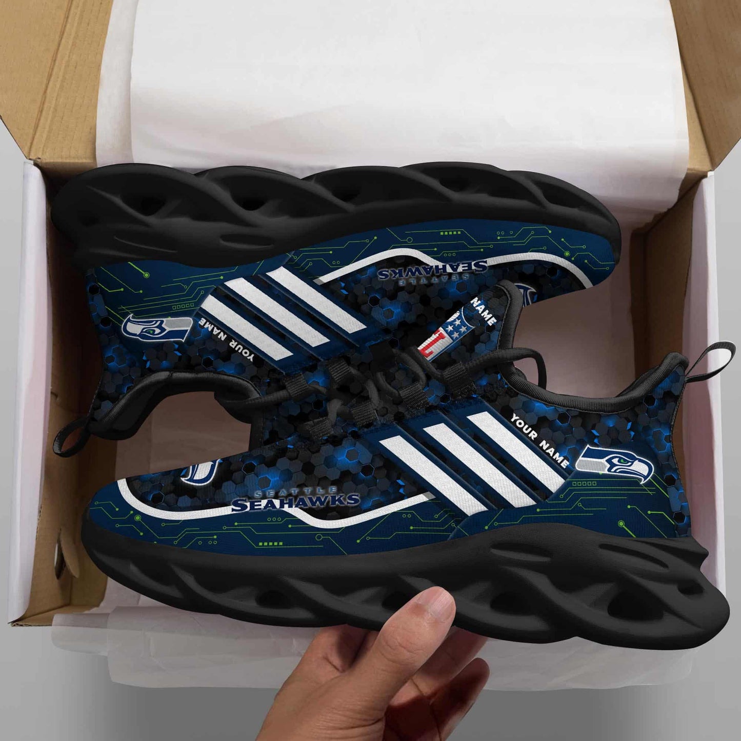 Seattle Seahawks Personalized Yezy Running Sneakers SPD667