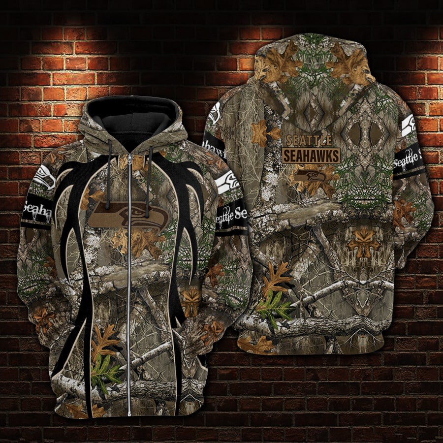 Seattle Seahawks Realtree Hunting Camo Limited Hoodie S579